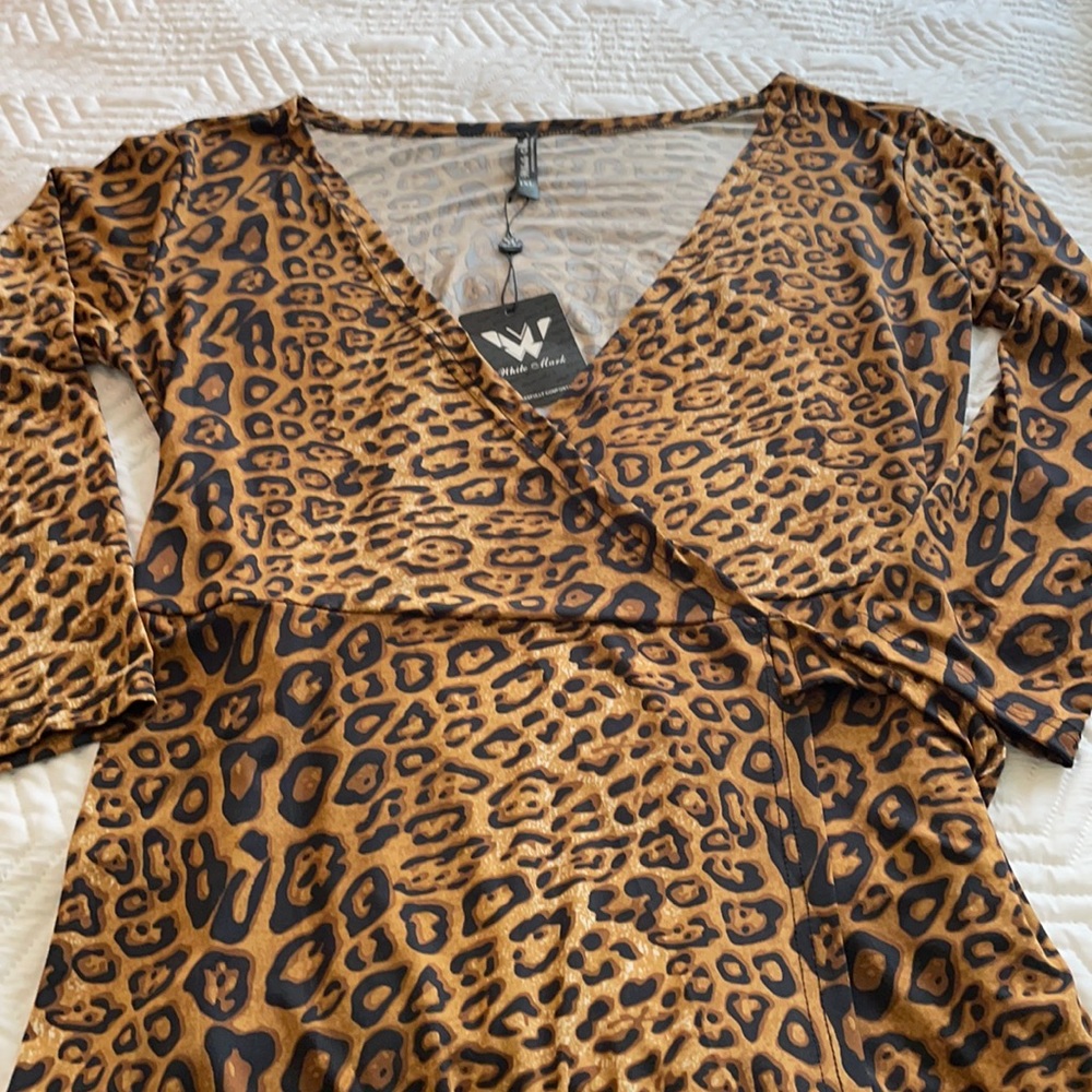 Animal print wrap dress
